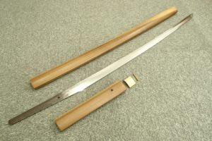 日本刀　刀　長村清宣(ながむら きよのり)　全長65.2㎝ 鞘と柄と刃